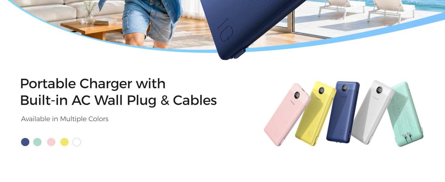 portable charger with built in plug