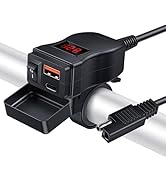 Randpow Motorcycle USB Charger(38W), 6.8A USB Type C 2-in-1 Motorcycle Phone Charger Port, SAE to...