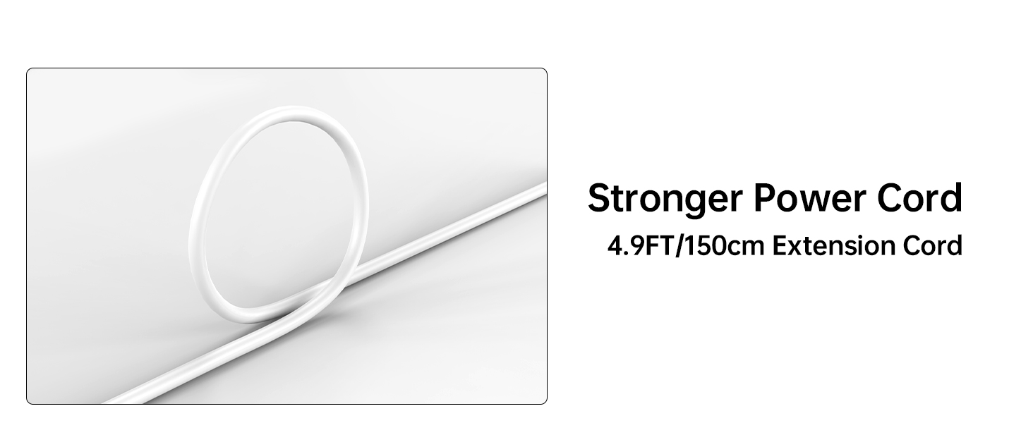 4.9FT/150CM longer extension power cord