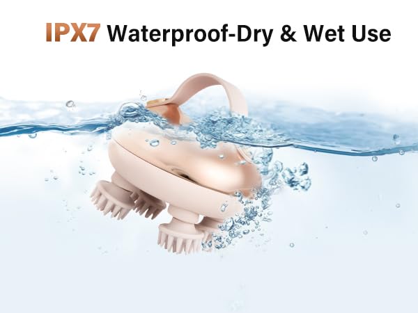 IPX7 waterproof scalp massager