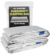 Mylar Emergency Thermal Blankets for Survival, Thick Reusable Mylar Space Blankets Bulk 84"L x 36...