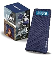 TREKOLOGY Camping Sleeping Pad – Ultra-Lightweight, 4" Thick Camping Mat with 7.2 R-Value for All...