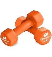 Fitness Alley Neoprene Coated Workout Dumbbells set of 2 – Anti Roll, Non Slip with Smooth Grip F...