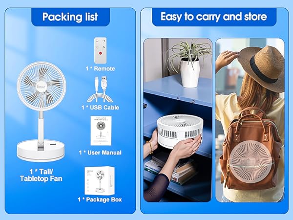 packable fan portable fan cruise fan