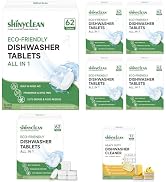 Shinyclean All-in-1 Plant-Based Dishwasher Detergent Pods with Built-in Rinse Aid [6 Boxs of 62] ...