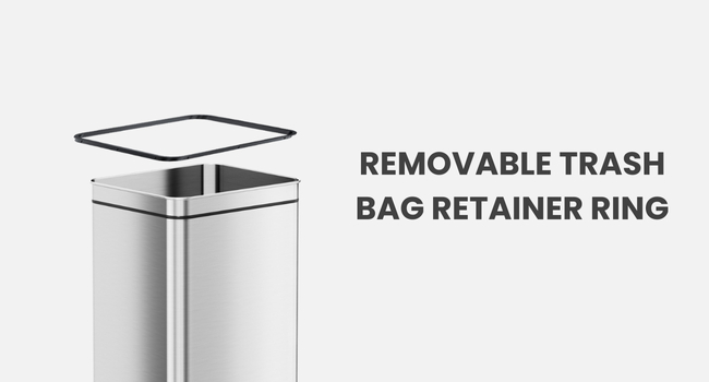 removable trash bag retainer ring