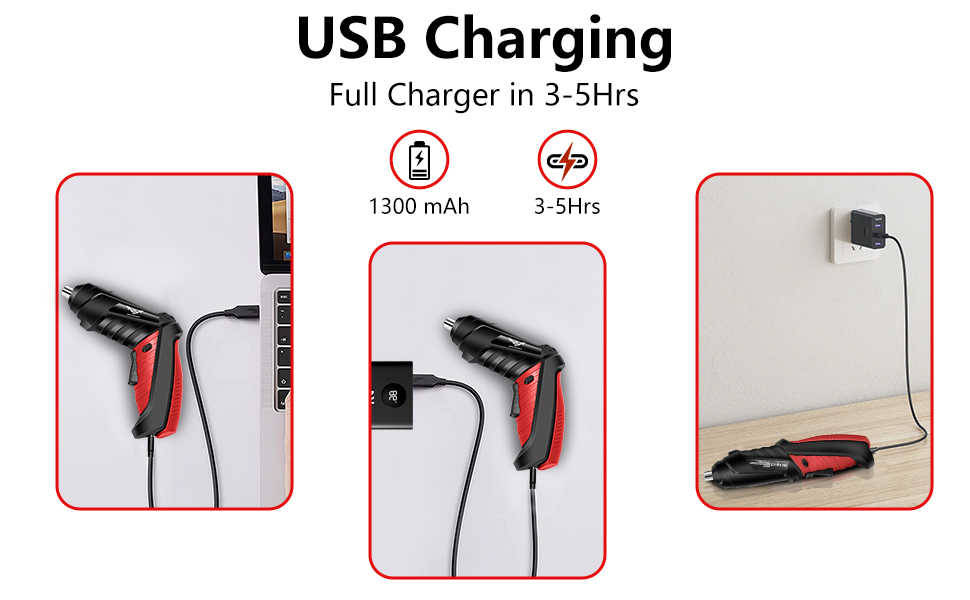 USB Rechargable Electric Cordless Screwdriver