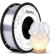 Epelay PETG 3D Printing Filament Bundle, Transparent PETG 3D Printer Filament 1.75mm, Neatly Woun...