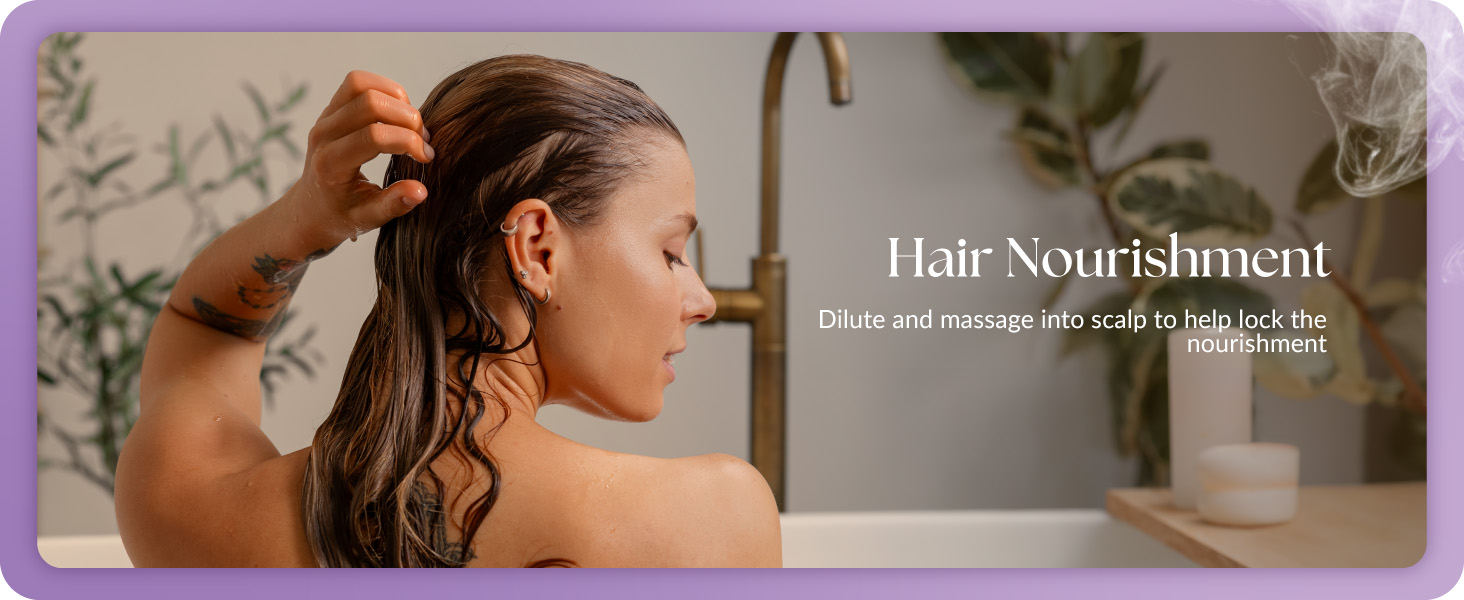 SIVA Lavender Essential Oil being used for hair nourishment