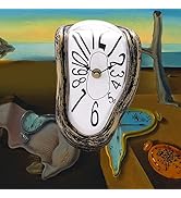Lafocuse Melting Clock for Shelf, Salvador Dali Clock Silent Non-Ticking Battery Operated Office ...