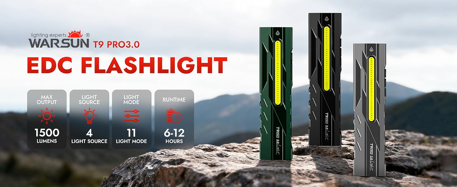 EDC pocket flashlight rechargeable