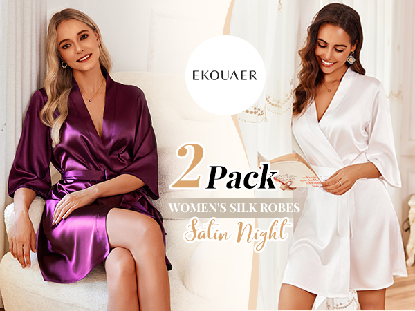2 pack silk robe
