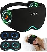 LC-dolida Bamboo Cotton Bluetooth Sleep Mask, 2 in 1 3D Soft Sleep Mask with Sleep Headphones, Sl...