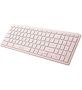 ELECOM Wireless Bluetooth Keyboard, Full-Sized Compact Keyboard for Chrome OS, Cute Pink Smiley F...