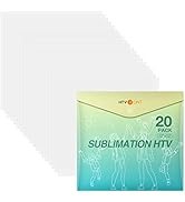 HTVRONT Clear HTV Vinyl for Sublimation, 20 Pack 12" X 12" Matte Sublimation Vinyl for Cotton Fab...