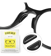 FOFALY Nose Pads for Glasses, Anti-Slip Silicone Eyeglass Nose Pads, 2.5mm Heightened Airbag Cush...
