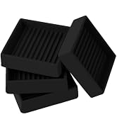 2x2 Square Rubber Furniture Caster Cups, Anti-Sliding Furniture Pads Bed Stopper Floor Protectors...