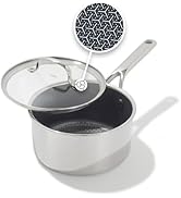 OXO Hybrid 2.5QT Nonstick Saucepan with Glass Lid, PFAS-Free Ceramic Chef Pot, Oven Safe to 850F,...