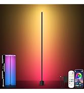 Tyute Corner Floor Lamp, RGB LED Lamp with Smart App and Remote Control Color Changing, Music Syn...