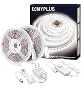 MYPLUS 32.8 FT White Strip Lights, Dimmable LED Tape Light 6500K Bright Daylight White, Flexible ...