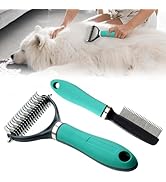Double Sided Dematting Comb, 2026Undercoat Rake Deshedding Grooming Tool, Pet Hair Detangler Brus...