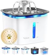 Veken Innovation Award Winner 95oz/2.8L Pet Fountain, Automatic Cat Water Fountain Dog Water Disp...