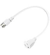 SPARKING Short Extension Cord 1 Foot - 12in White AC Indoor 3 Prong Extension Cord,16AWG Mini Sma...