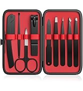 Yougai Tweezers Set,9 Pcs Professional Stainless Steel Tweezer Kit-Great Precision Eyebrow Tweeze...