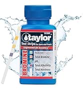 Taylor S-1402, 4-in-1 Pool and Spa Test Strips for Bromine, pH, Total Alkalinity &amp; Total Hardness...