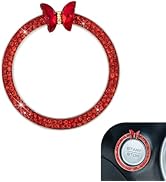 sdidzad Bling Car Push Start Button Cover, Butterfly Rhinestone Design Ignition Knob Ring, Self-A...