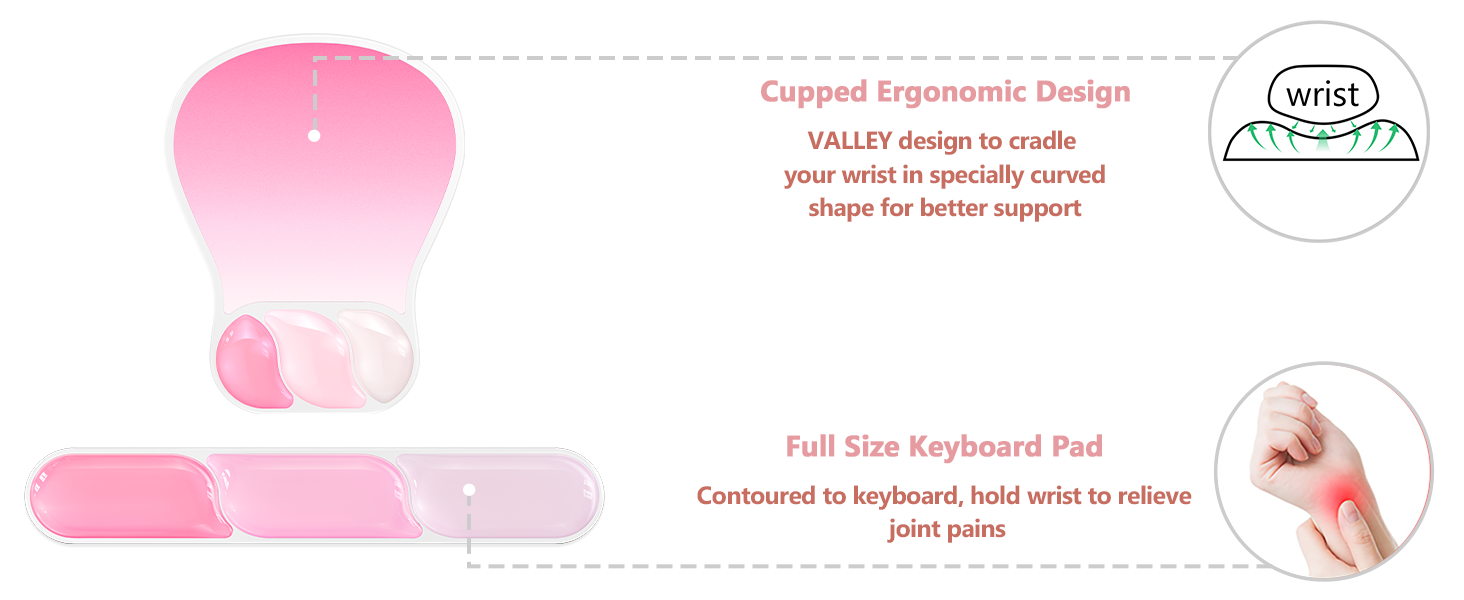 mouse pad with keyboard pad wrist rest desk accessories