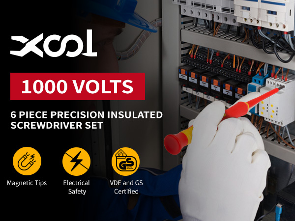 XOOL 1000V Insulated Precision Electrician Screwdrivers Set