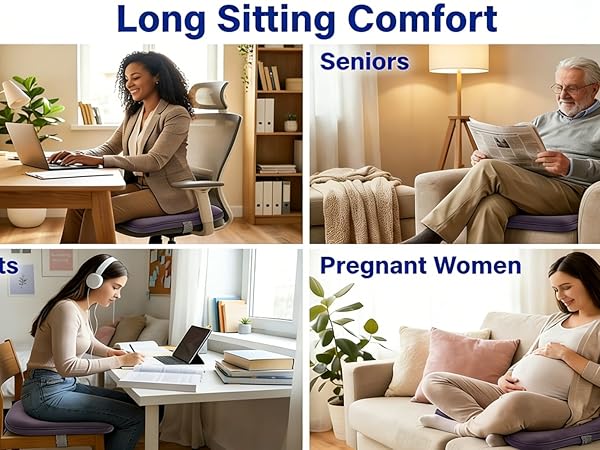 dining chair cushion, office chair, extra thick, washable cover, pressure relief