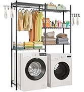 VEVOR Over The Washer and Dryer Storage Shelf, 5 Tier Laundry Room Drying Rack with Hanger Rod an...