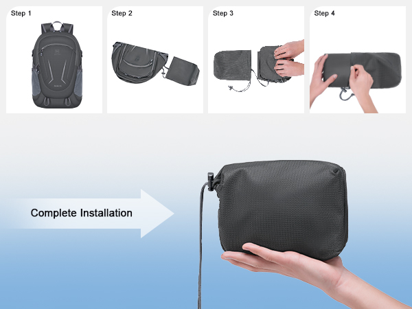 The MIYCOO packable bag folds effortlessly into a small pouch. Ideal for easy storage and travel