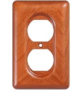 YDJSA Cherry Wood Outlet Cover Single Duplex Decorative Wall Outlet Cover Solid Wood Quality Desi...