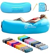 Nevlers Inflatable Lounger | 210T Polyester Inflatable Chair | No-Pump Blow Up Couch | Camping Co...
