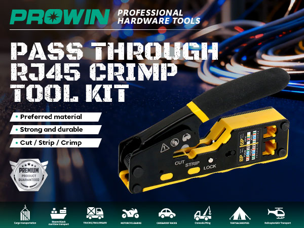 Prowin Pass Through RJ45 Crimper Kit
