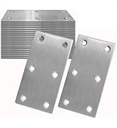 20Pcs Stainless Steel Flat Bracket Mending Plate, 4"x2" Bracket Joining Plate, Heavy Duty Metal R...