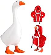 Desk Goose with Outfits Set - Mini Desktop Goose Statue for Office Table or Home Decorations, Fun...