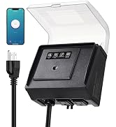 SURAIELEC WiFi Pool Timer for Above-Ground Pools, NEMA 5-15R Plug-in Timer with Dual Outlets, 15A...