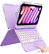 FUWANG iPad Mini 6th Generation Case with Keyboard (8.3-inch 2021)- 360° Rotatable Touchpad 7 Col...