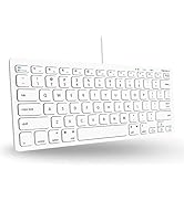 Macally USB Wired Keyboard for Mac and Windows PC - Plug and Play Apple Keyboard with 78 Scissor ...