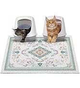 Glittme Cat Litter Mat with Non-slip Bottom Litter Box Mat Waterproof Litter Trapping Mat Easy to...