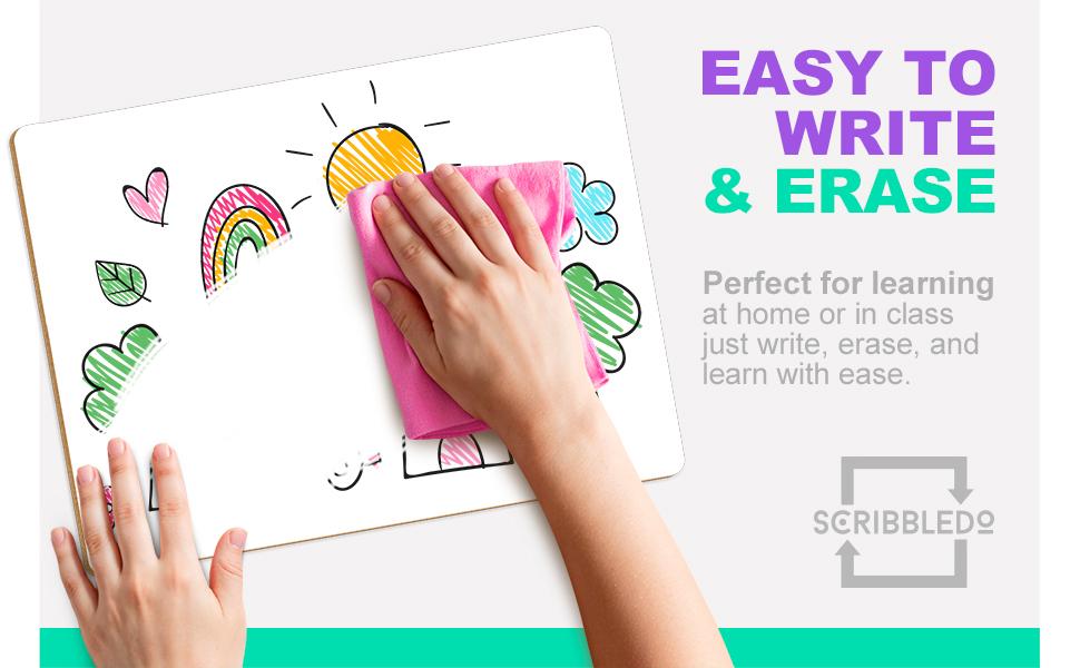 Dry erase writing board Ideal for homeschooling Easy-to-clean whiteboard Learning board for kids