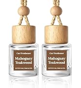 HoogaLife Car Air Freshener Diffuser 2 Pack Hanging Mahogany Teakwood Car Air Freshener for Women...