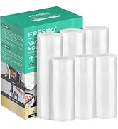 FRESKO Vacuum Sealer Bags Food Rolls 6 Packs - 8" x 20' &amp; 11" x 20', Commercial Grade Seal a Meal...