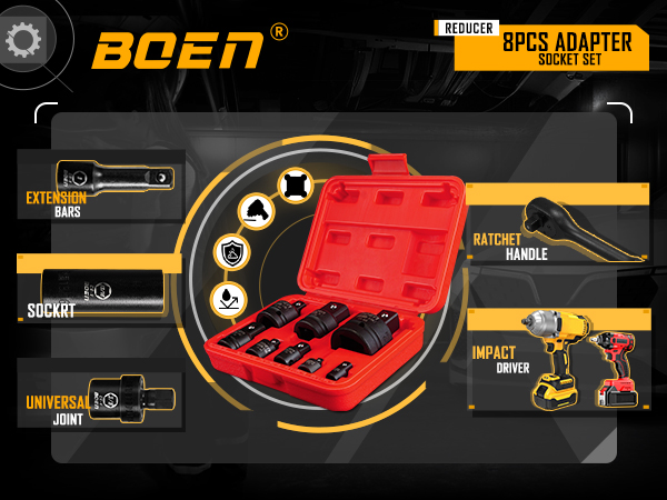 8 Piece Impact Socket Adapter