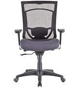 Tempur-Pedic Mesh Back Fabric Office Task Chair - Black and Agate Gray