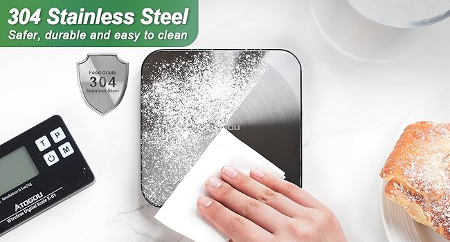 33lb Wireless Kitchen Scale with Remote Display, 0.1oz / 1g